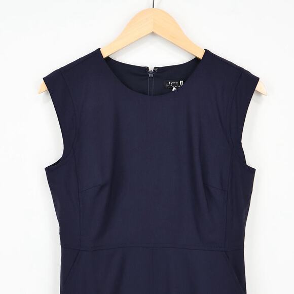 J.Crew Petite Resume Dress Italian Wool Blend Navy Blue Size 8 Petite NWT - Picture 2 of 8